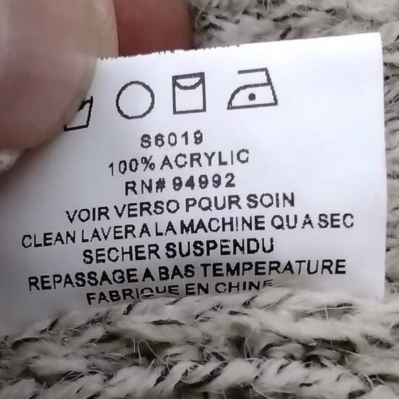 PATRIZIA LUCA MILANO Zip Detail Knit Midi Cardigan Sweater Sz S Melange Beige - Picture 6 of 6